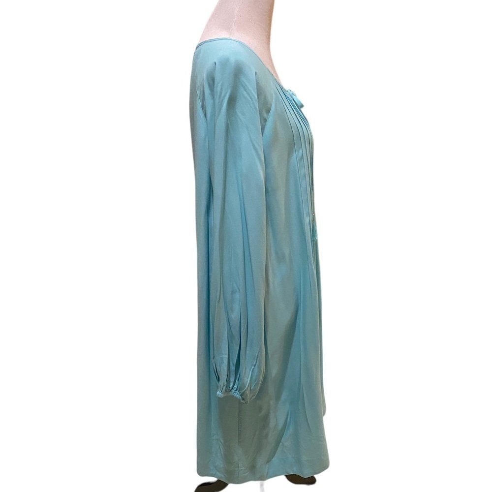 Roaman’s Women’s Summer Cover Up with Pleating in Front & Pretty Tie Tassels - Picture 6 of 14